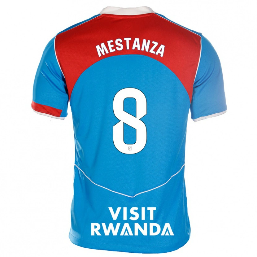Danxen Mujer Camiseta Alejandro Mestanza #8 Azul Blanco Equipación Tercera 2025/26 La Camisa