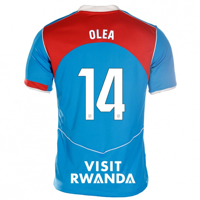 Danxen Mujer Camiseta Rubén Olea #14 Azul Blanco Equipación Tercera 2025/26 La Camisa