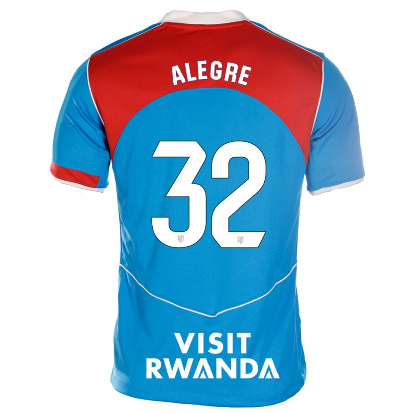 Danxen Mujer Camiseta Juan Alegre #32 Azul Blanco Equipación Tercera 2025/26 La Camisa