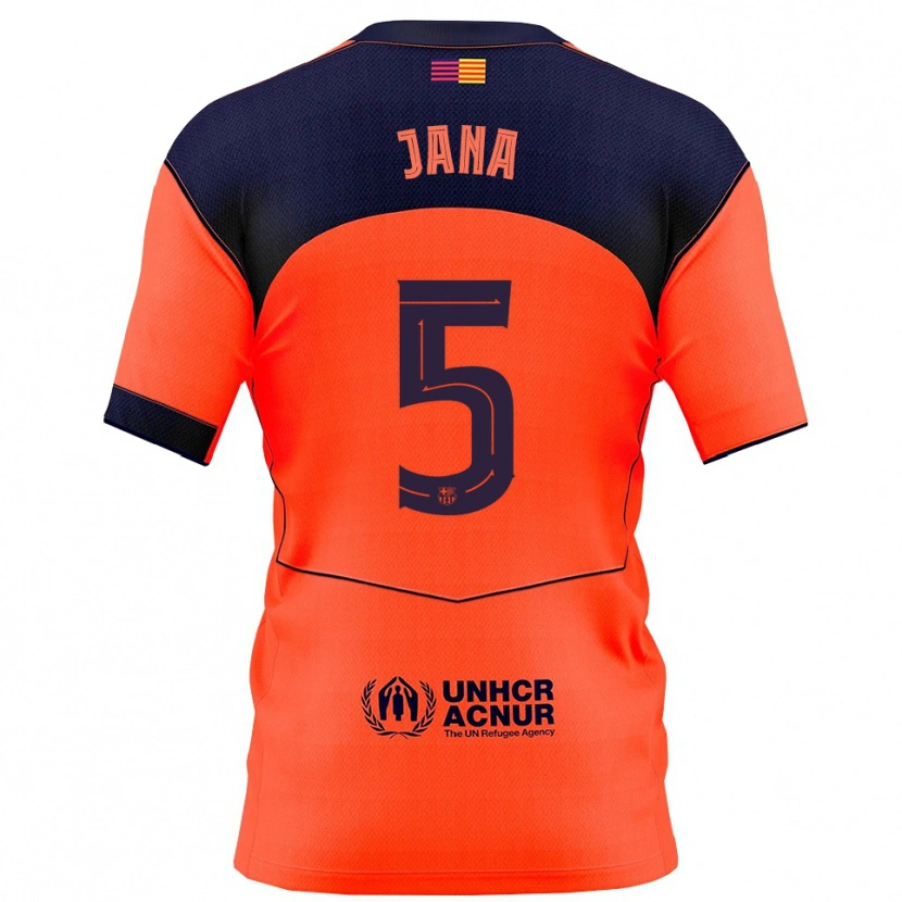 Danxen Mujer Camiseta Jana Fernández #5 Naranja Marino Equipación Tercera 2025/26 La Camisa