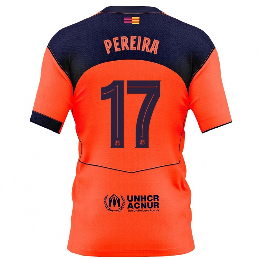 Danxen Mujer Camiseta Andrea Pereira #17 Naranja Marino Equipación Tercera 2025/26 La Camisa