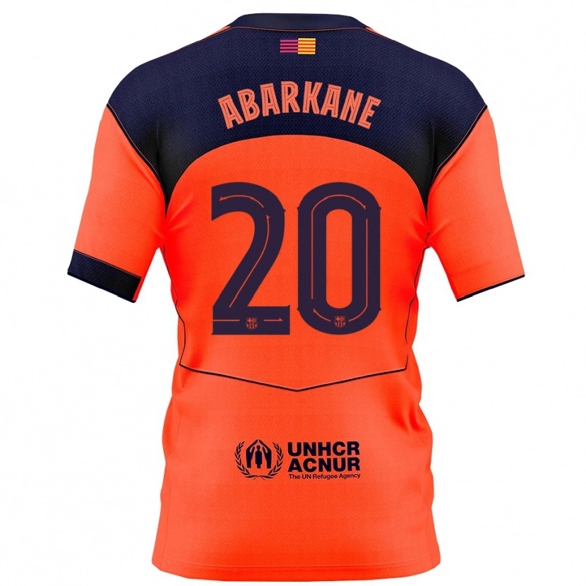 Danxen Mujer Camiseta Ahmed Abarkane #20 Naranja Marino Equipación Tercera 2025/26 La Camisa
