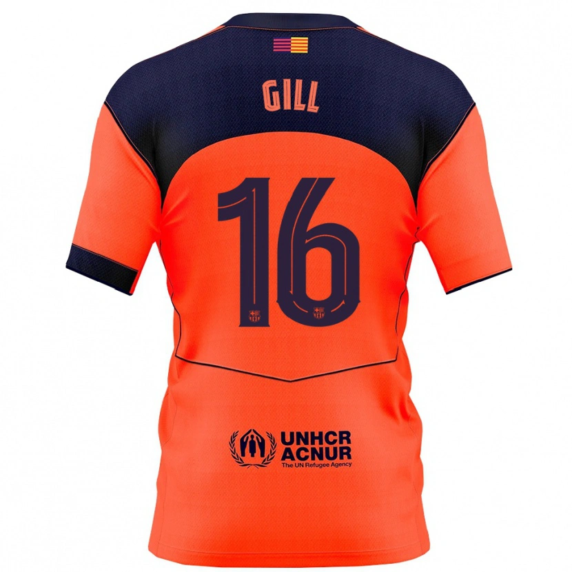 Danxen Mujer Camiseta Adrian Gill #16 Naranja Marino Equipación Tercera 2025/26 La Camisa