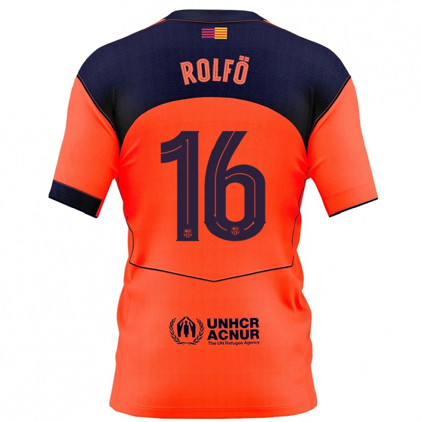 Danxen Mujer Camiseta Fridolina Rolfo #16 Naranja Marino Equipación Tercera 2025/26 La Camisa