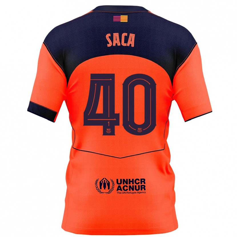 Danxen Mujer Camiseta Leo Saca #40 Naranja Marino Equipación Tercera 2025/26 La Camisa