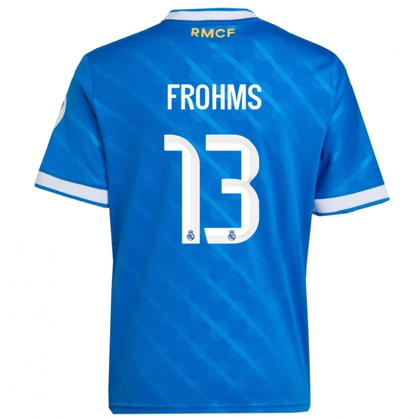 Danxen Mujer Camiseta Merle Frohms #13 Azul Blanco Equipación Tercera 2025/26 La Camisa
