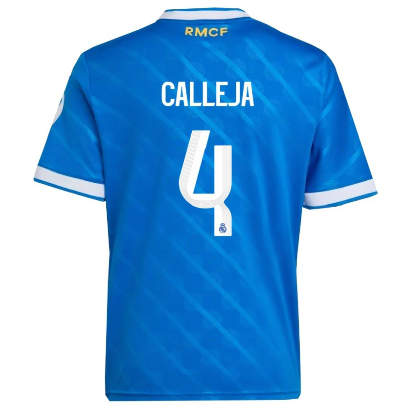 Danxen Mujer Camiseta Jaime Calleja #4 Azul Blanco Equipación Tercera 2025/26 La Camisa