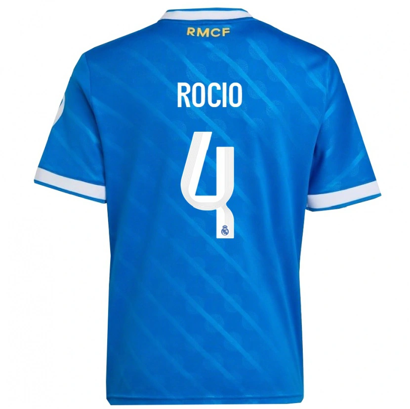 Danxen Mujer Camiseta Rocio Galvez #4 Azul Blanco Equipación Tercera 2025/26 La Camisa