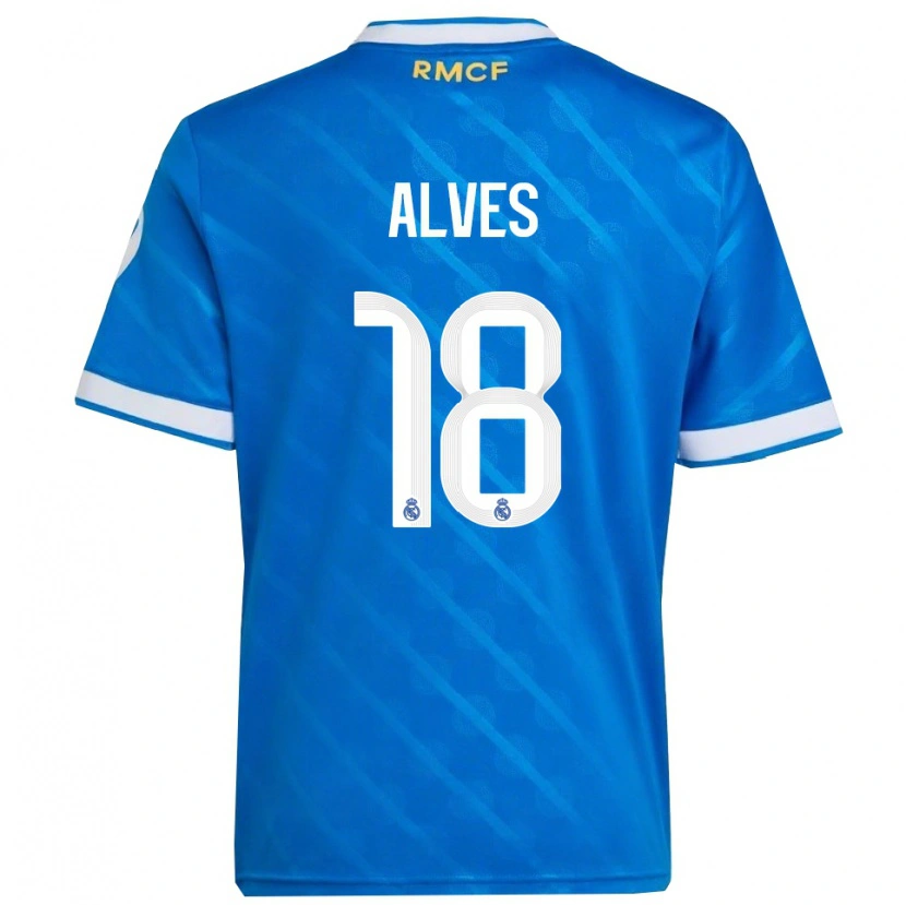 Danxen Mujer Camiseta Enzo Alves #18 Azul Blanco Equipación Tercera 2025/26 La Camisa