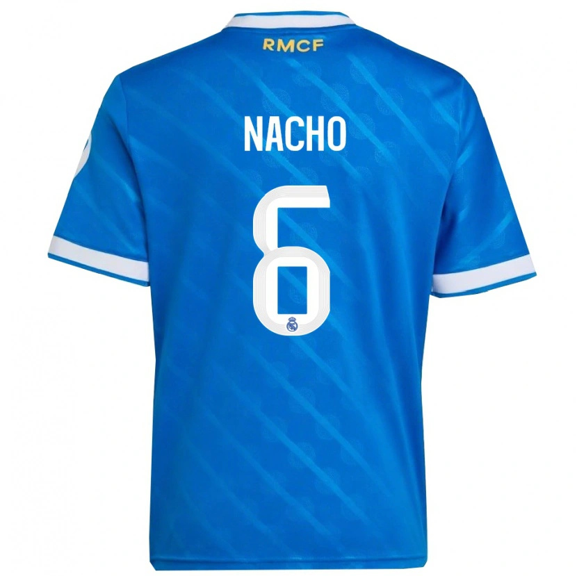 Danxen Mujer Camiseta Nacho Fernandez #6 Azul Blanco Equipación Tercera 2025/26 La Camisa