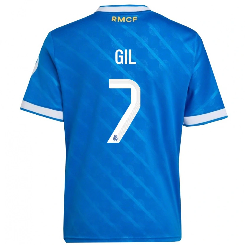 Danxen Mujer Camiseta Iker Gil #7 Azul Blanco Equipación Tercera 2025/26 La Camisa