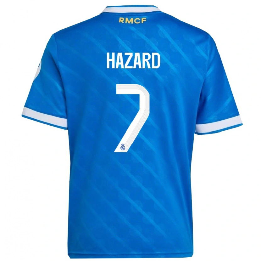 Danxen Mujer Camiseta Eden Hazard #7 Azul Blanco Equipación Tercera 2025/26 La Camisa