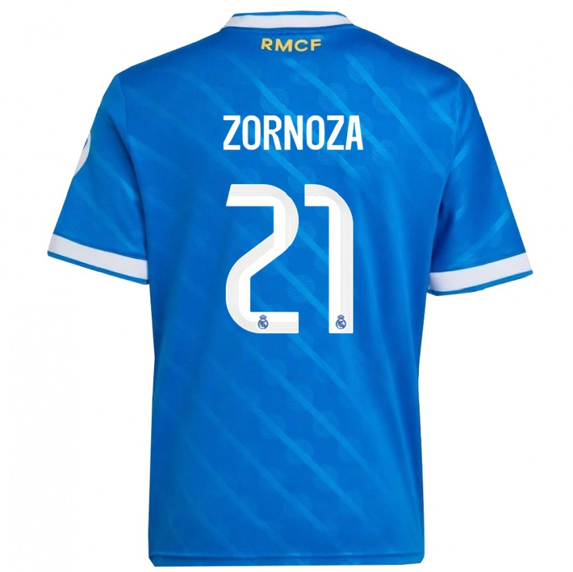 Danxen Mujer Camiseta Claudia Zornoza #21 Azul Blanco Equipación Tercera 2025/26 La Camisa