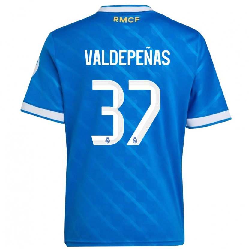 Danxen Mujer Camiseta Víctor Valdepeñas #37 Azul Blanco Equipación Tercera 2025/26 La Camisa