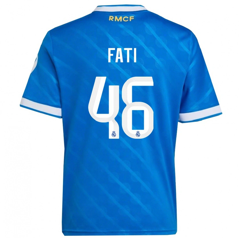 Danxen Mujer Camiseta Lamini Fati #46 Azul Blanco Equipación Tercera 2025/26 La Camisa
