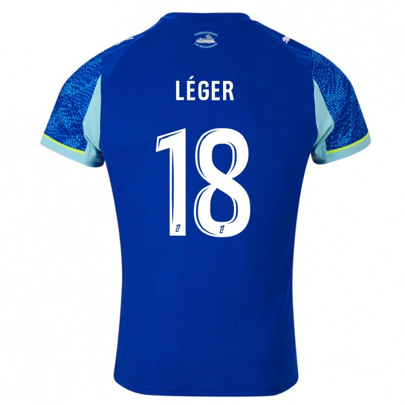 Danxen Mujer Camiseta Marie-Charlotte Léger #18 Celeste Blanco Equipación Tercera 2025/26 La Camisa