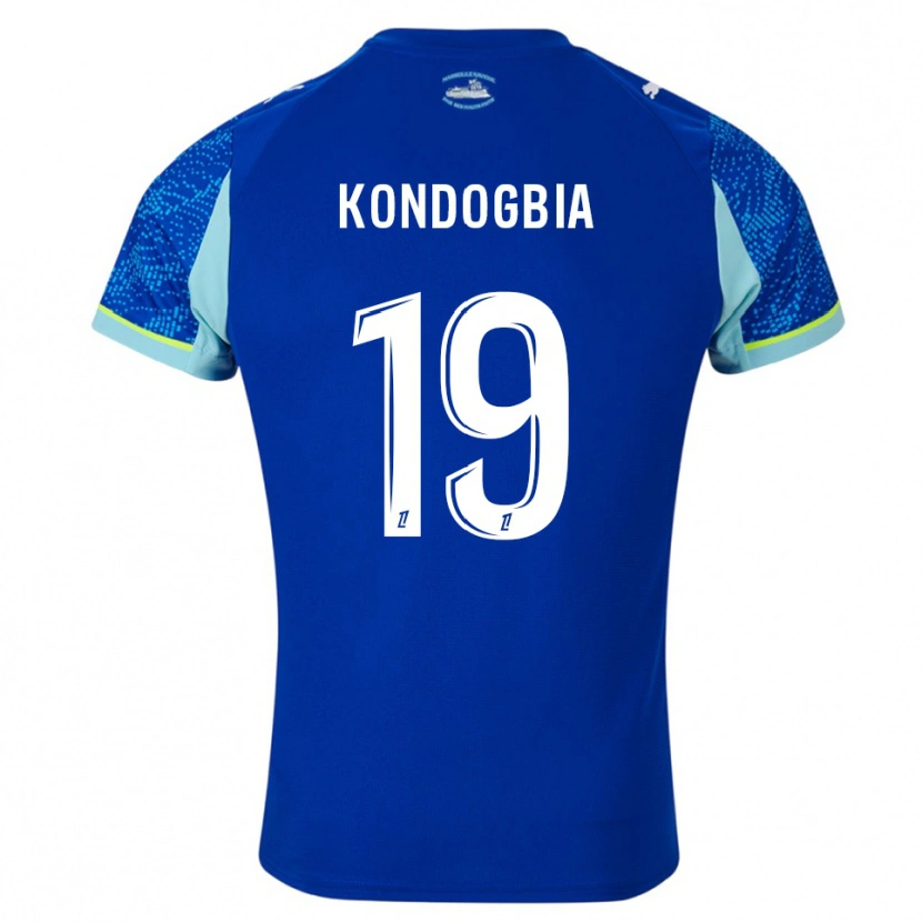 Danxen Mujer Camiseta Geoffrey Kondogbia #19 Celeste Blanco Equipación Tercera 2025/26 La Camisa