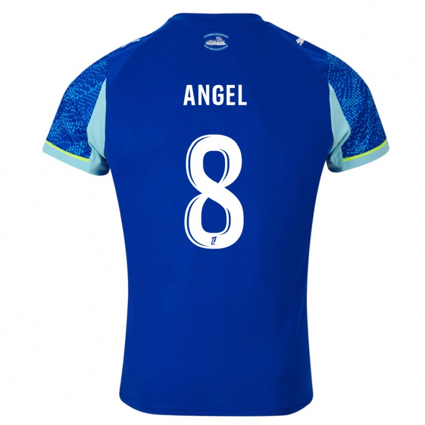 Danxen Mujer Camiseta Angel Gomes #8 Celeste Blanco Equipación Tercera 2025/26 La Camisa