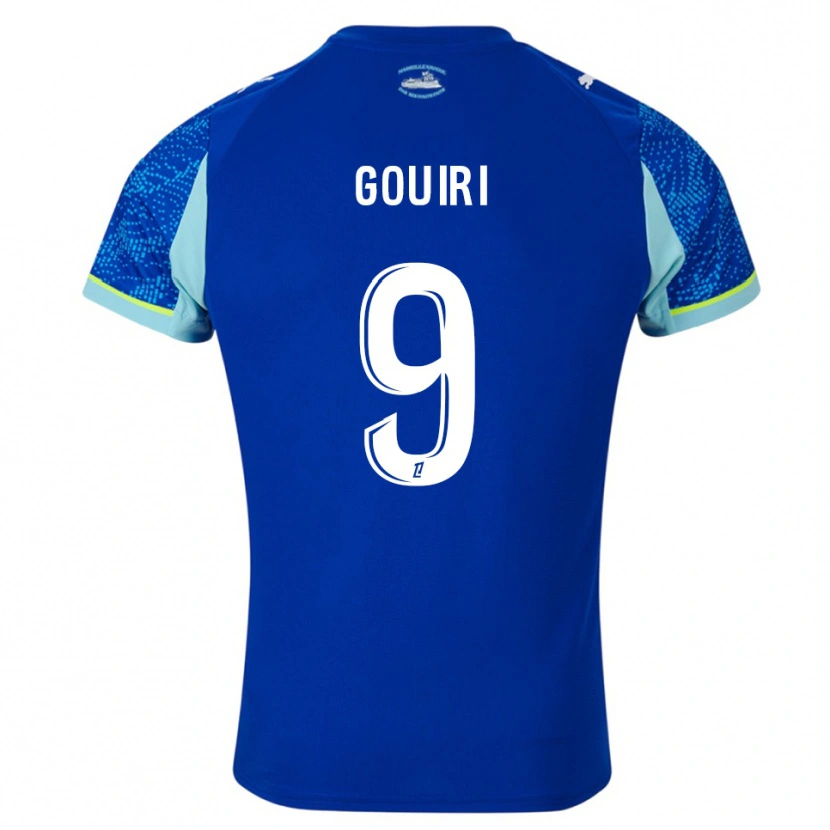 Danxen Mujer Camiseta Amine Gouiri #9 Celeste Blanco Equipación Tercera 2025/26 La Camisa