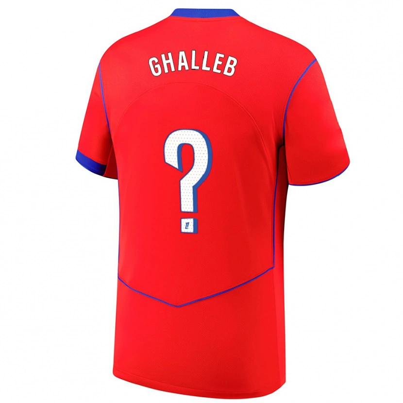 Danxen Mujer Camiseta Edem Ghalleb #0 Rojo Azul Blanco Equipación Tercera 2025/26 La Camisa
