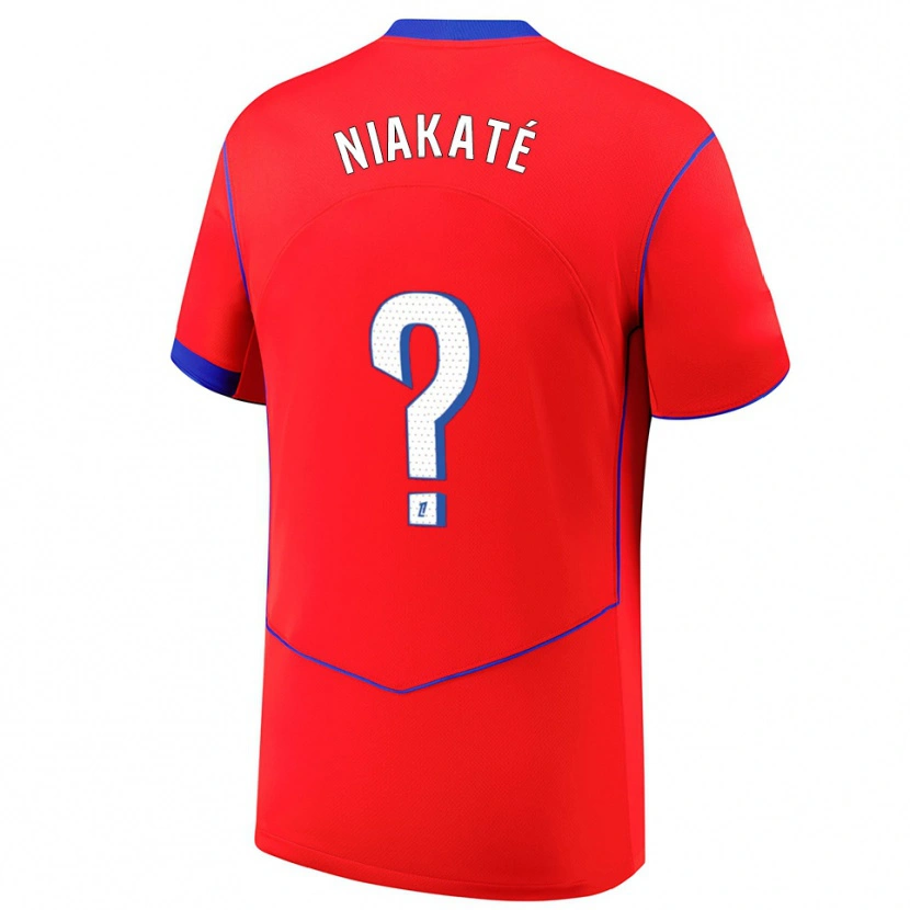 Danxen Mujer Camiseta Maoula Niakaté #0 Rojo Azul Blanco Equipación Tercera 2025/26 La Camisa
