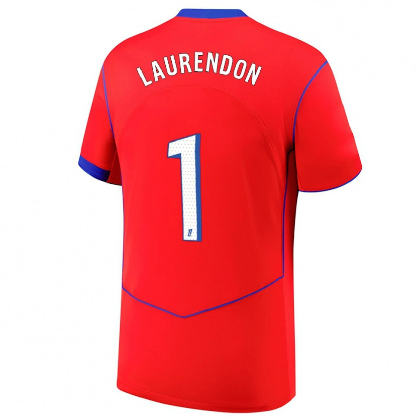 Danxen Mujer Camiseta Bilal Laurendon #1 Rojo Azul Blanco Equipación Tercera 2025/26 La Camisa
