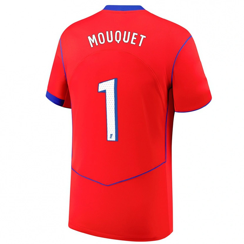 Danxen Mujer Camiseta Louis Mouquet #1 Rojo Azul Blanco Equipación Tercera 2025/26 La Camisa