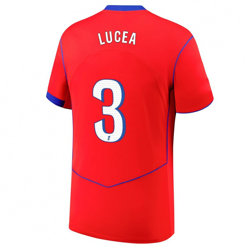 Danxen Mujer Camiseta Dimitri Lucea #3 Rojo Azul Blanco Equipación Tercera 2025/26 La Camisa