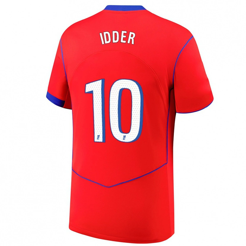 Danxen Mujer Camiseta Younes Idder #10 Rojo Azul Blanco Equipación Tercera 2025/26 La Camisa