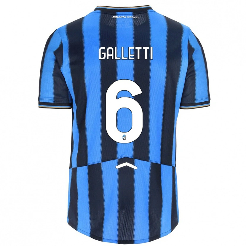 Danxen Niño Camiseta Elia Galletti #6 Azul Cielo Negro 1ª Equipación 2025/26 La Camisa