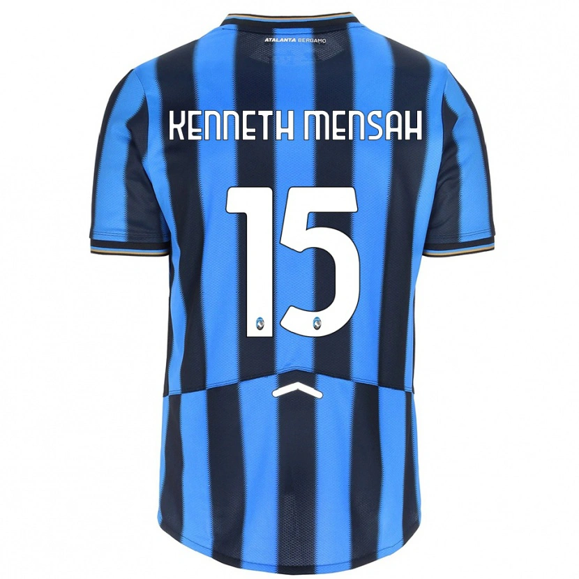 Danxen Niño Camiseta Anthony Mensah #15 Azul Cielo Negro 1ª Equipación 2025/26 La Camisa