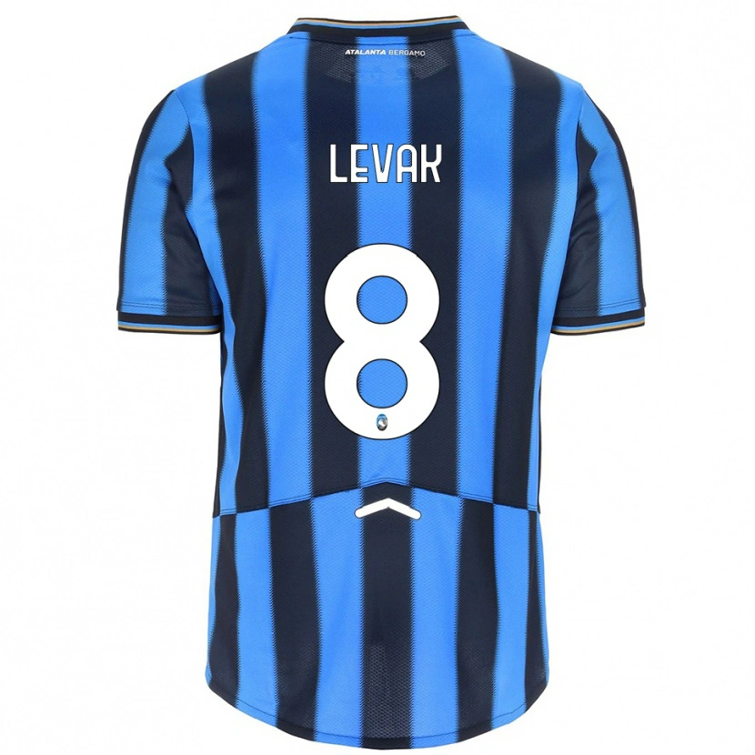 Danxen Niño Camiseta Sergej Levak #8 Azul Cielo Negro 1ª Equipación 2025/26 La Camisa