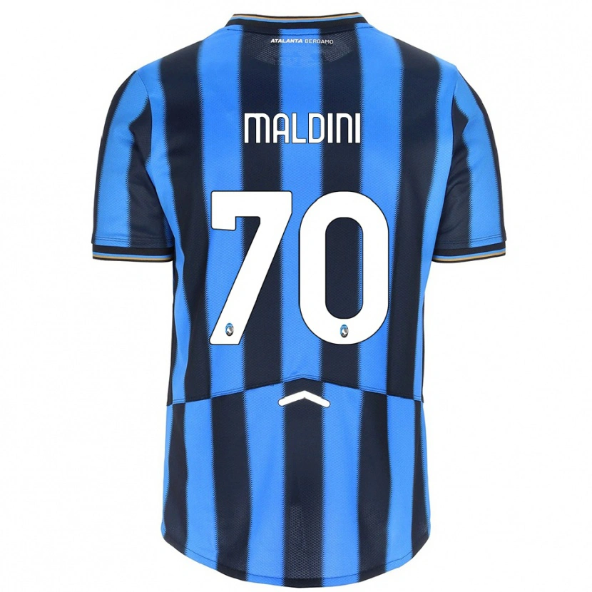 Danxen Niño Camiseta Daniel Maldini #70 Azul Cielo Negro 1ª Equipación 2025/26 La Camisa