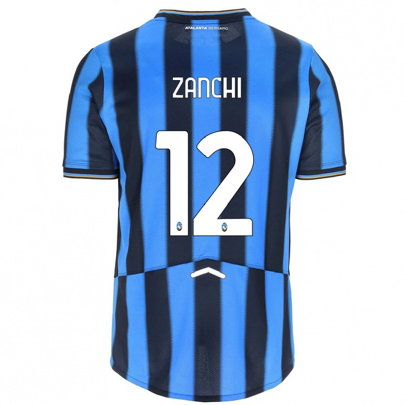 Danxen Niño Camiseta Edoardo Zanchi #12 Azul Cielo Negro 1ª Equipación 2025/26 La Camisa