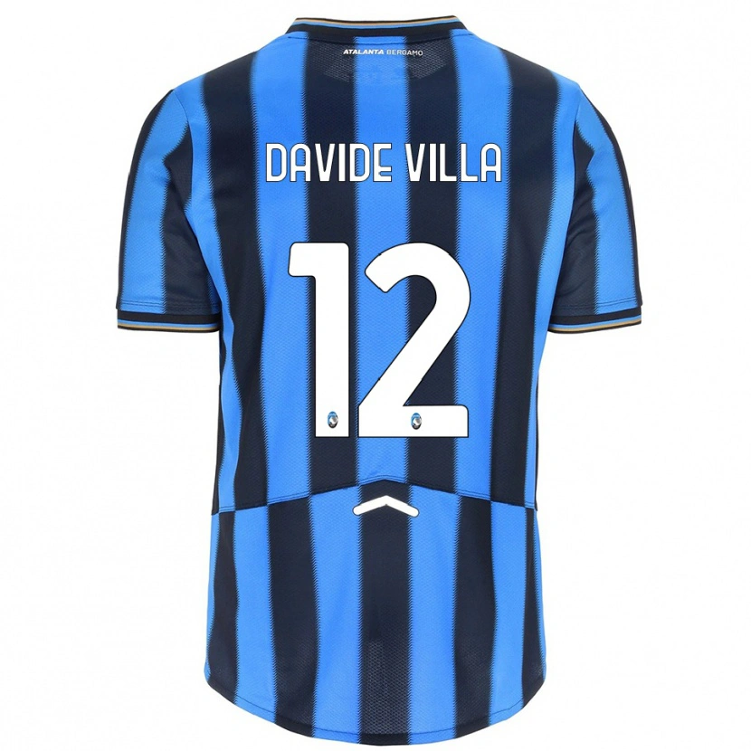 Danxen Niño Camiseta Matteo Davide Villa #12 Azul Cielo Negro 1ª Equipación 2025/26 La Camisa
