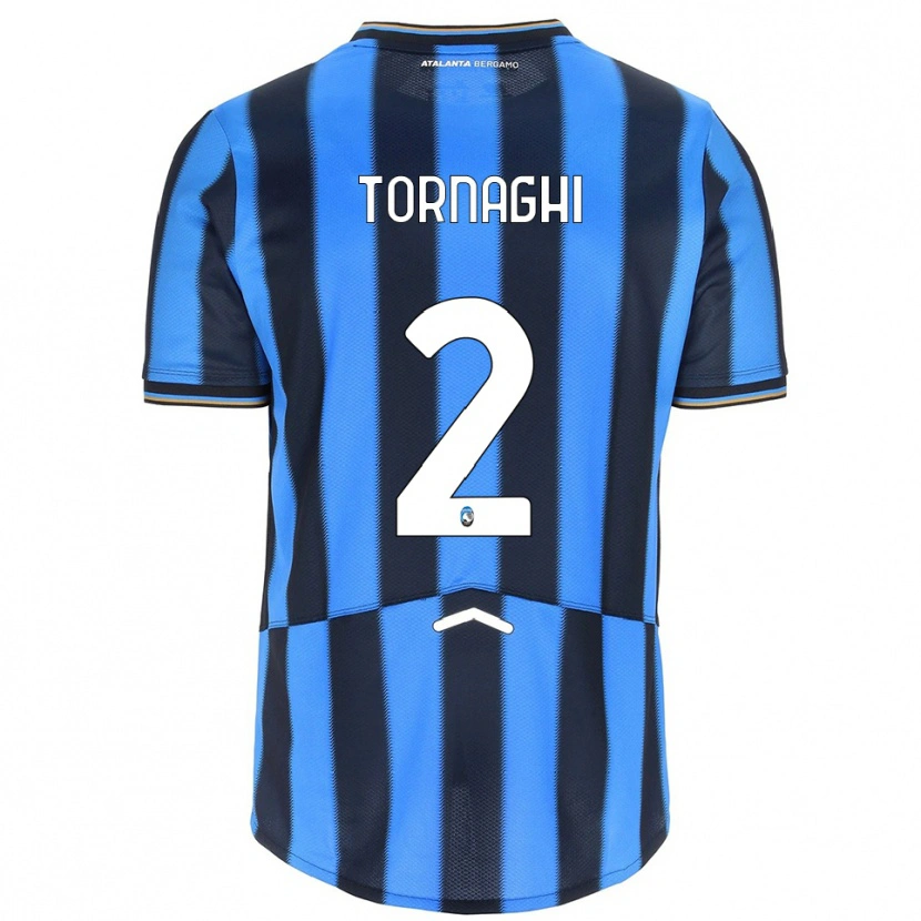 Danxen Niño Camiseta Pietro Tornaghi #2 Azul Cielo Negro 1ª Equipación 2025/26 La Camisa