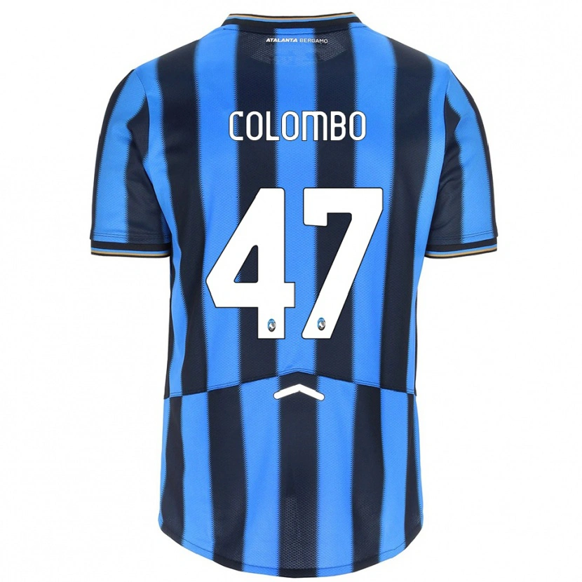 Danxen Niño Camiseta Matteo Colombo #47 Azul Cielo Negro 1ª Equipación 2025/26 La Camisa