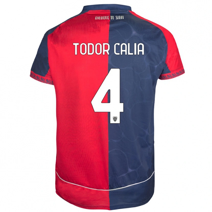 Danxen Niño Camiseta Francesco Todor Calia #4 Rojo Marino 1ª Equipación 2025/26 La Camisa