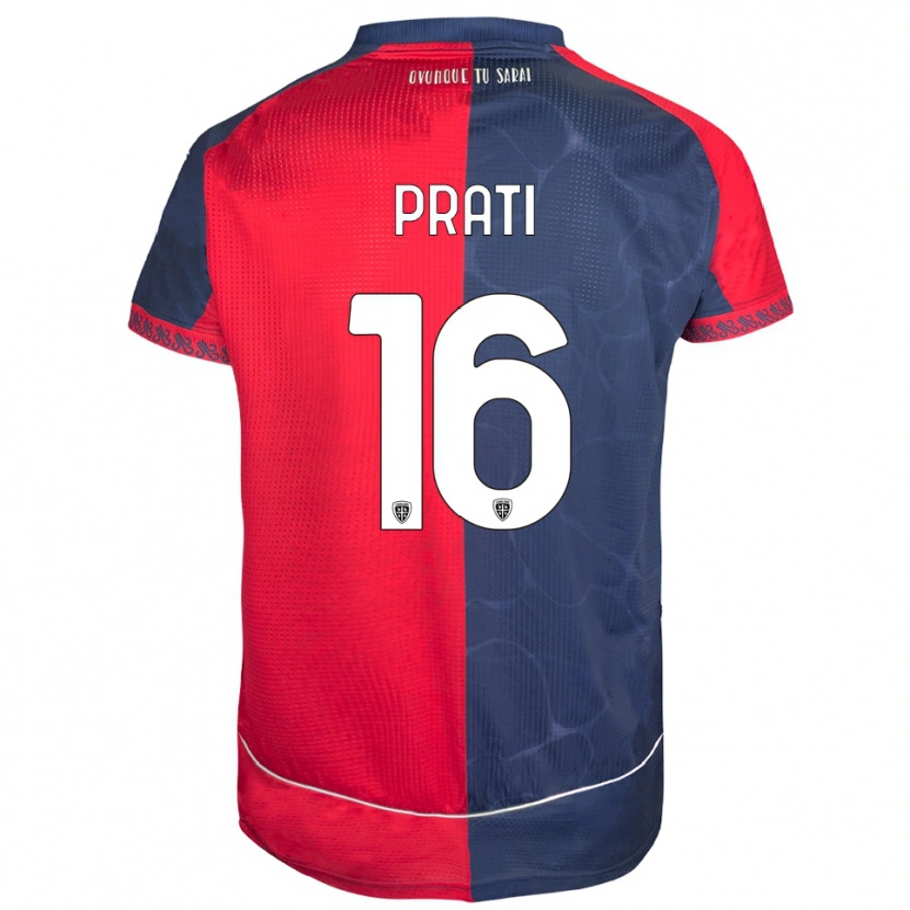 Danxen Niño Camiseta Matteo Prati #16 Rojo Marino 1ª Equipación 2025/26 La Camisa