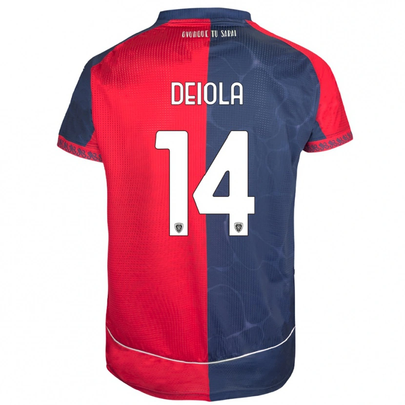 Danxen Niño Camiseta Alessandro Deiola #14 Rojo Marino 1ª Equipación 2025/26 La Camisa
