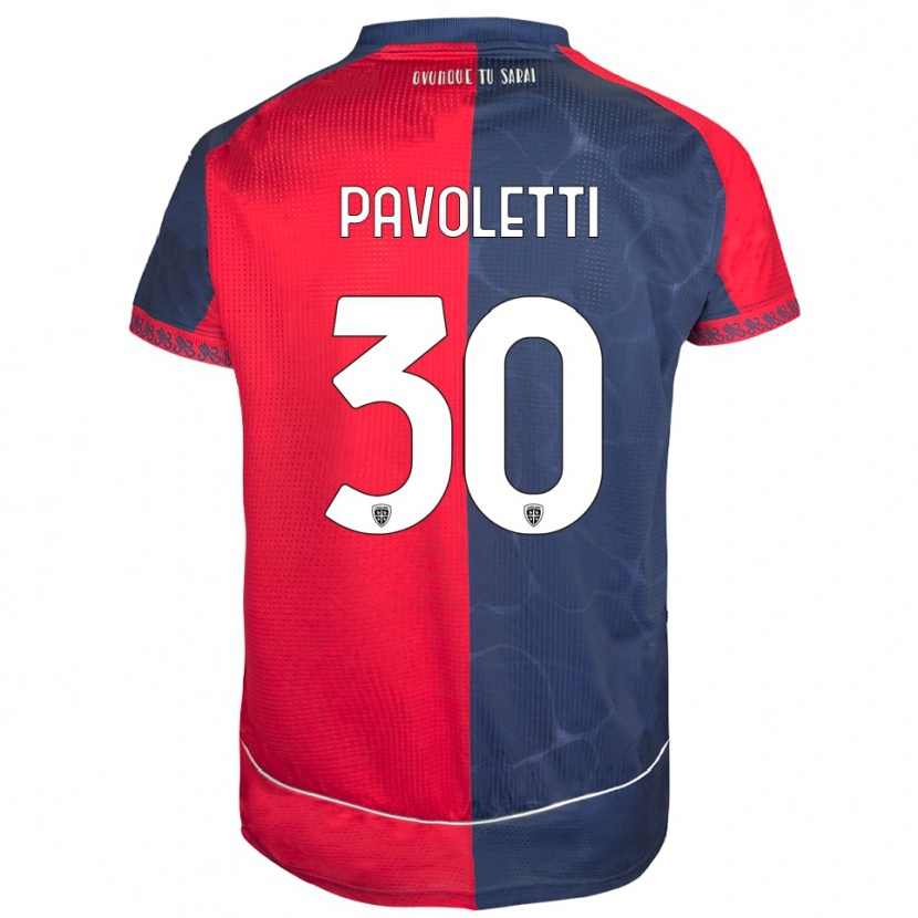 Danxen Niño Camiseta Leonardo Pavoletti #30 Rojo Marino 1ª Equipación 2025/26 La Camisa