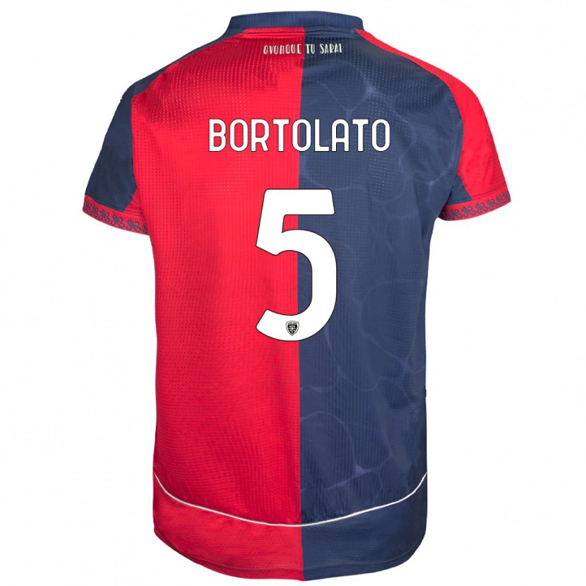 Danxen Niño Camiseta Filippo Bortolato #5 Rojo Marino 1ª Equipación 2025/26 La Camisa