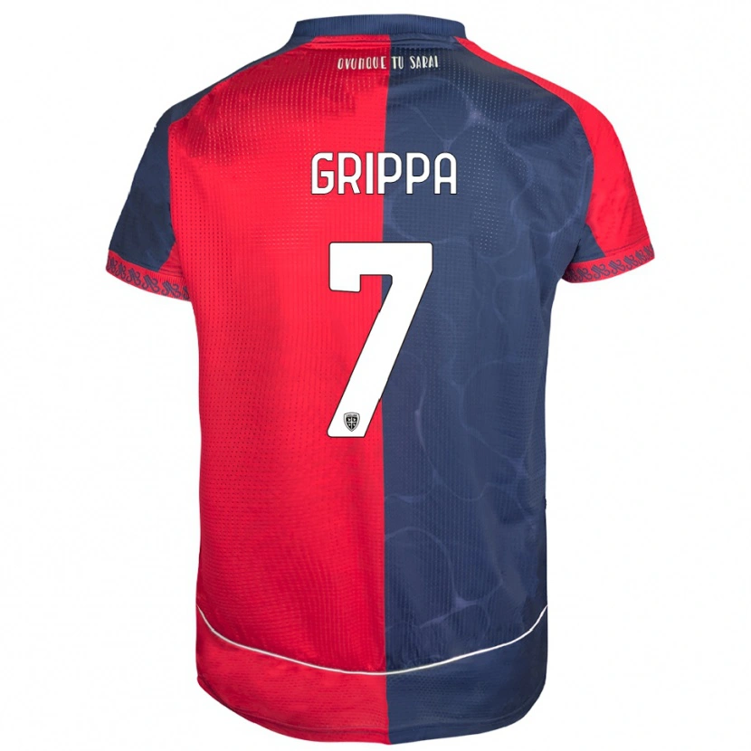 Danxen Niño Camiseta Giosuè Grippa #7 Rojo Marino 1ª Equipación 2025/26 La Camisa