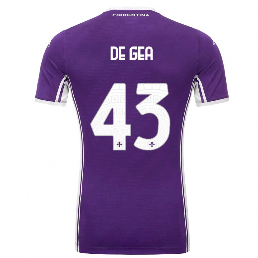 Danxen Niño Camiseta David De Gea #43 Púrpura Blanco 1ª Equipación 2025/26 La Camisa