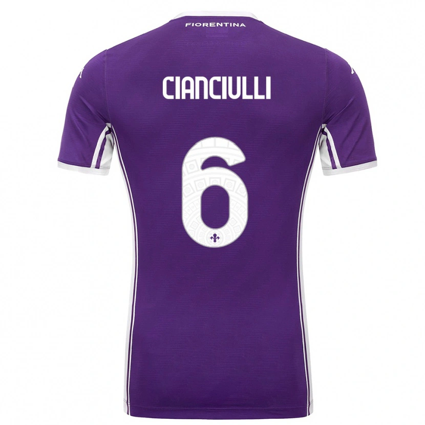 Danxen Niño Camiseta Salvatore Cianciulli #6 Púrpura Blanco 1ª Equipación 2025/26 La Camisa