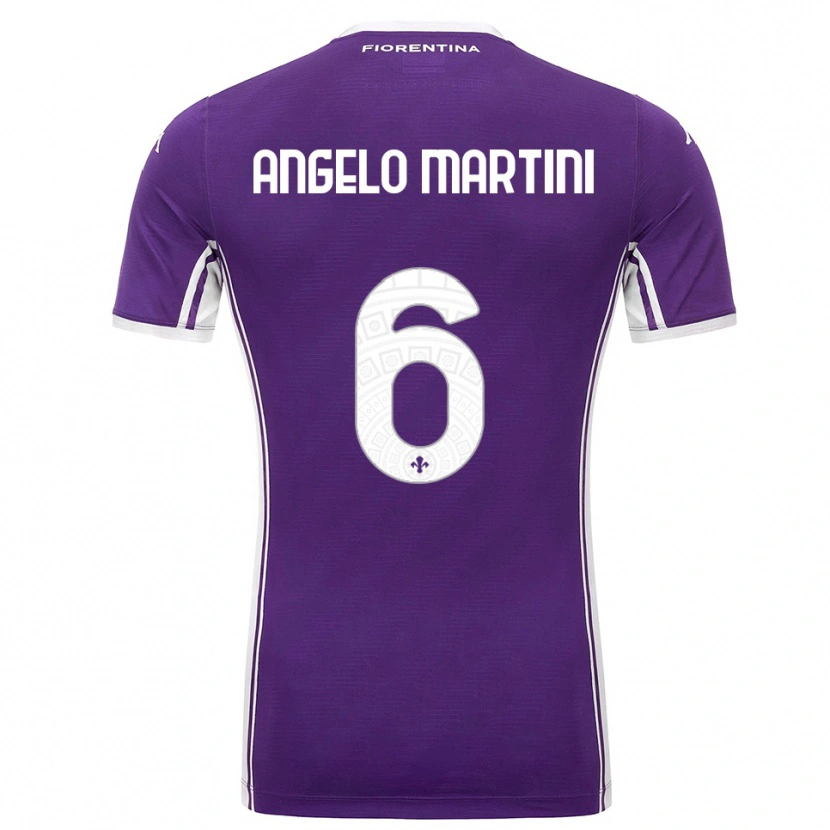 Danxen Niño Camiseta Angelo Martini #6 Púrpura Blanco 1ª Equipación 2025/26 La Camisa