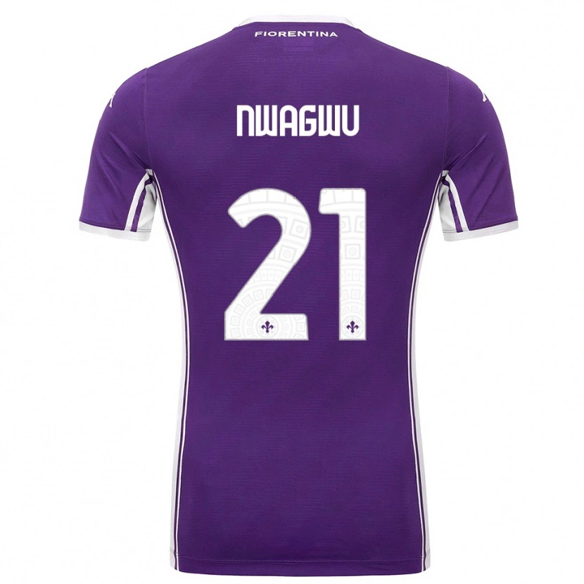 Danxen Niño Camiseta Ikenna Nwagwu #21 Púrpura Blanco 1ª Equipación 2025/26 La Camisa