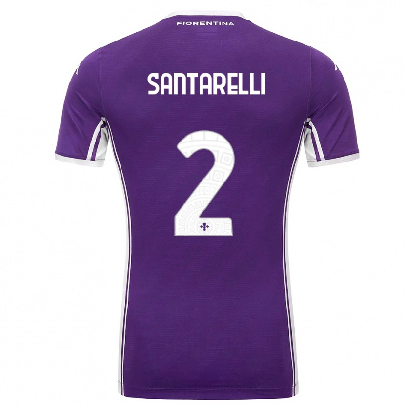 Danxen Niño Camiseta Andrea Santarelli #2 Púrpura Blanco 1ª Equipación 2025/26 La Camisa