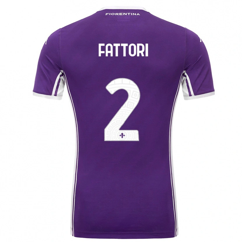 Danxen Niño Camiseta Filippo Fattori #2 Púrpura Blanco 1ª Equipación 2025/26 La Camisa