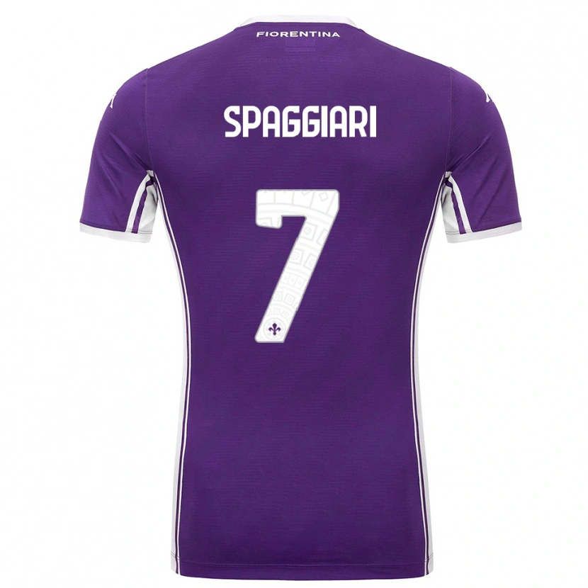 Danxen Niño Camiseta Riccardo Spaggiari #7 Púrpura Blanco 1ª Equipación 2025/26 La Camisa